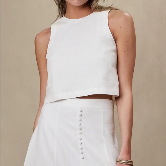 Banana Republic | LINEN-BLEND MIDI SKIRT | | black | Petite | matching skirt set - Picture 7 of 16